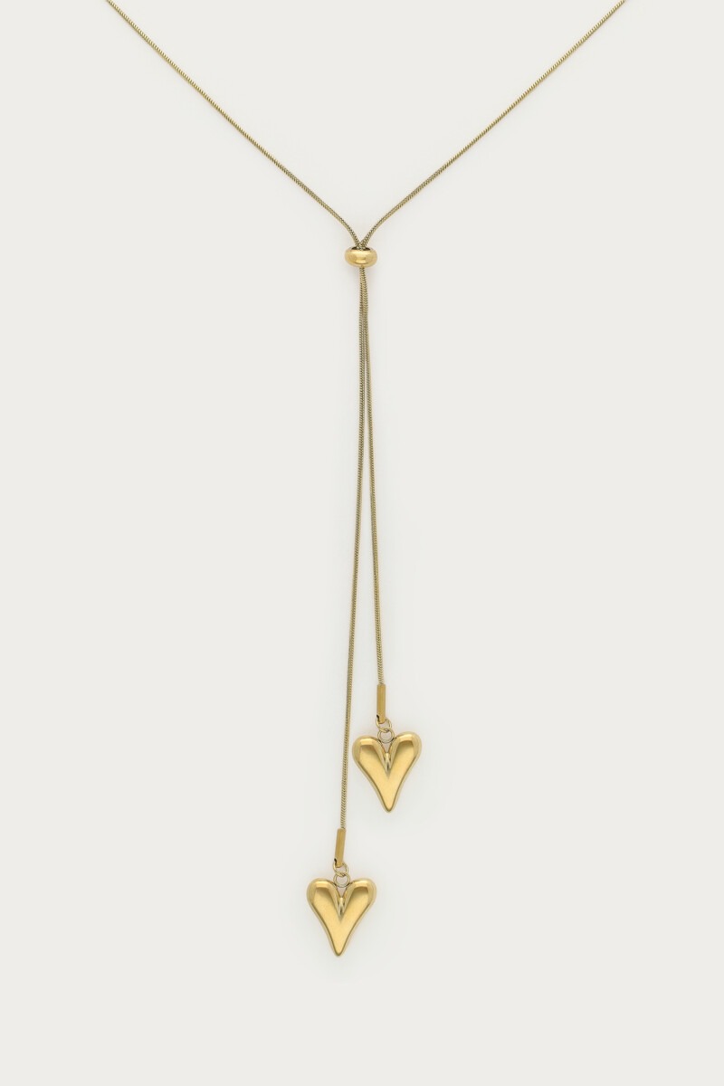 Bold y-necklace with strings and hearts