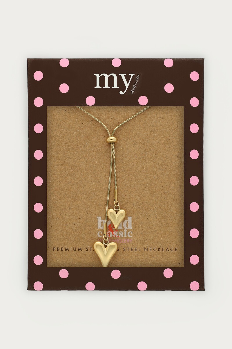 Bold y-necklace with strings and hearts | My Jewellery