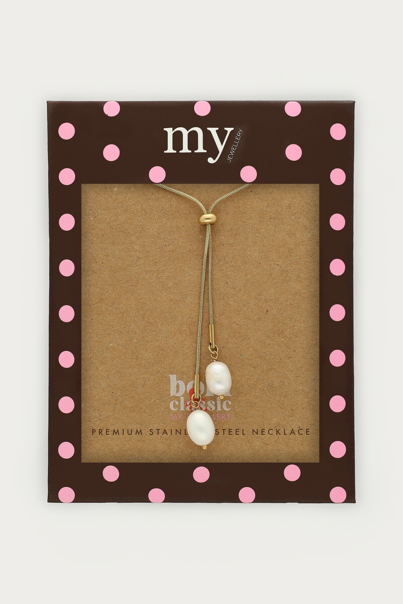 Bold y-necklace with strings and freshwater pearls | My Jewellery