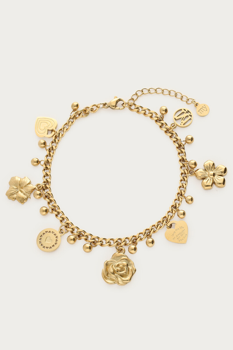 Botanical armband met candy bloemen