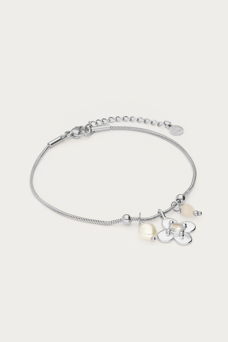 Botanical bracelet with flower and rhinestone | My Jewellery