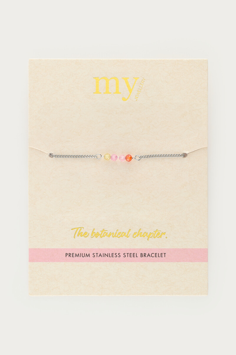 Botanical bracelet with four multicoloured beads | My Jewellery