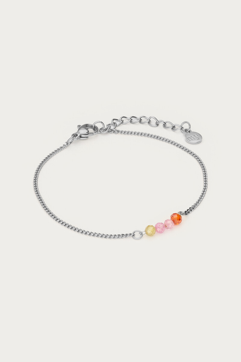 Botanical bracelet with four multicoloured beads | My Jewellery