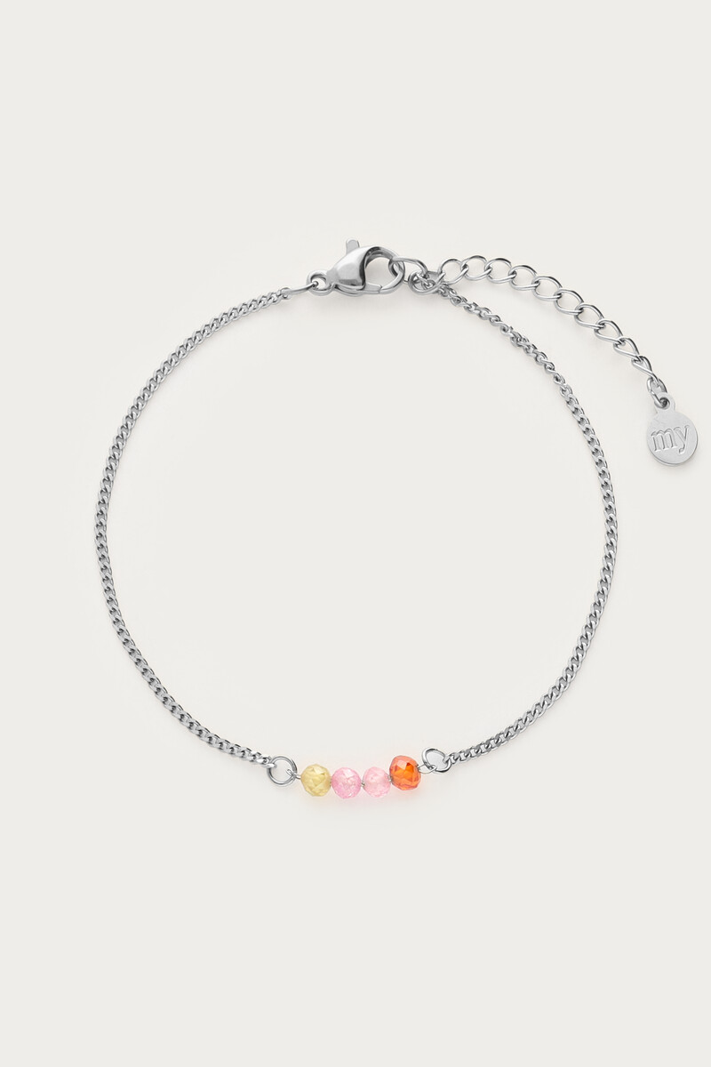 Botanical Armband mit vier mehrfarbigen Perlen