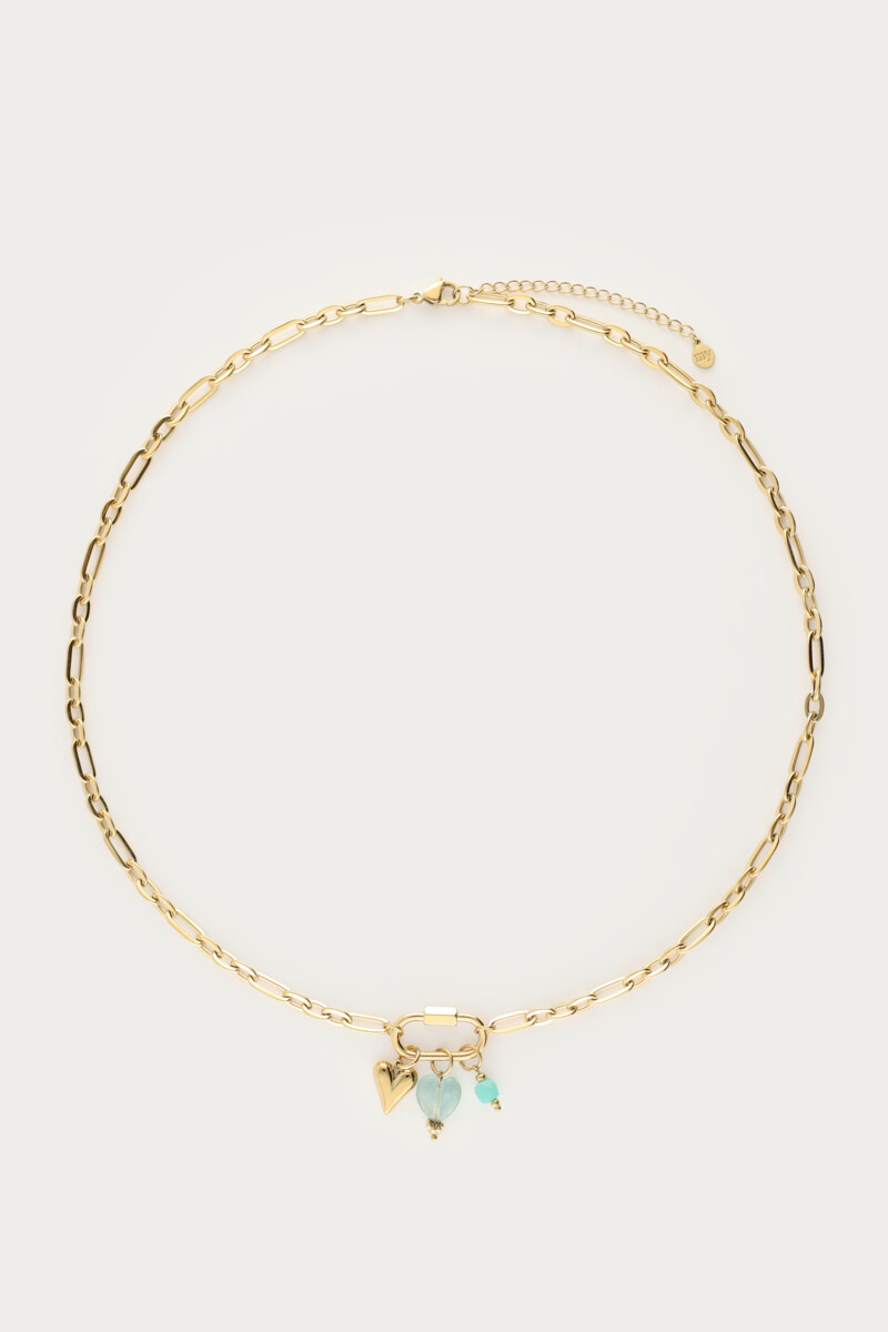 Botanical schakelketting met groene bedels