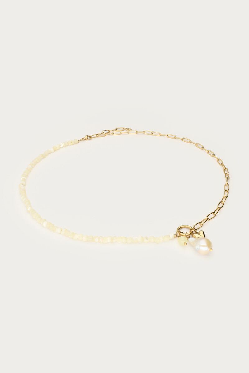 Botanical chain necklace with yellow beads and charms | My Jewellery