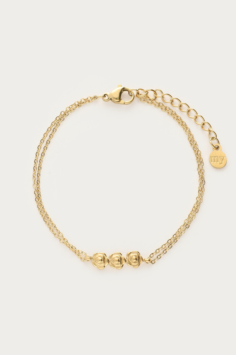 Botanical dubbele armband met rozen