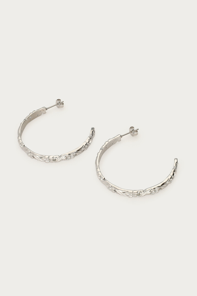 Botanical hoop earrings with vintage flowers | My Jewellery