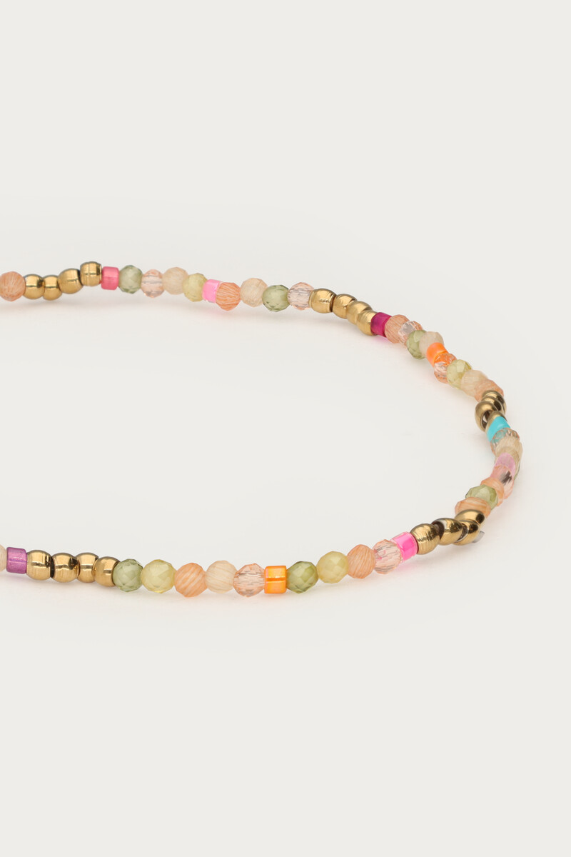 Botanical elastic bracelet with green beads | My Jewellery