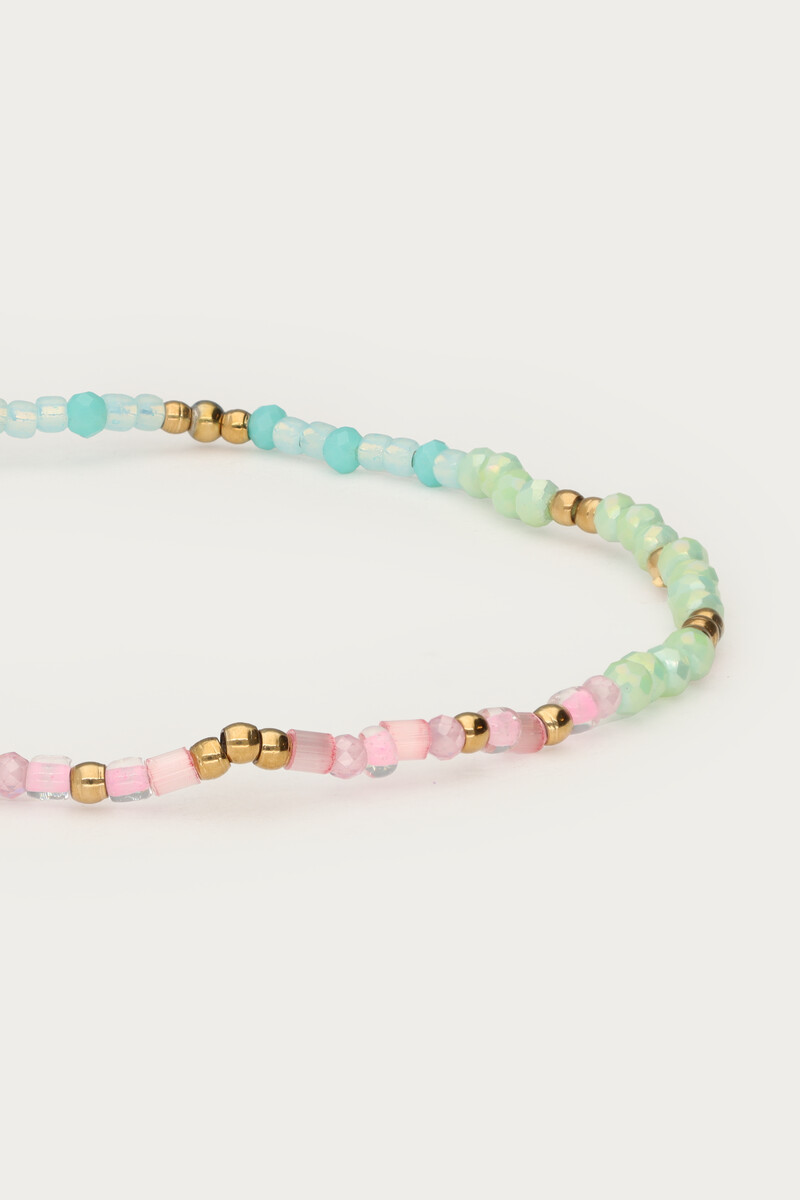 Botanical elastic bracelet with multicoloured beads | My Jewellery