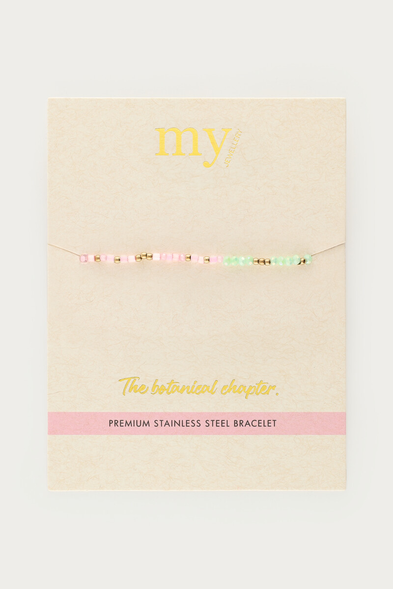 Botanical elastic bracelet with multicoloured beads | My Jewellery