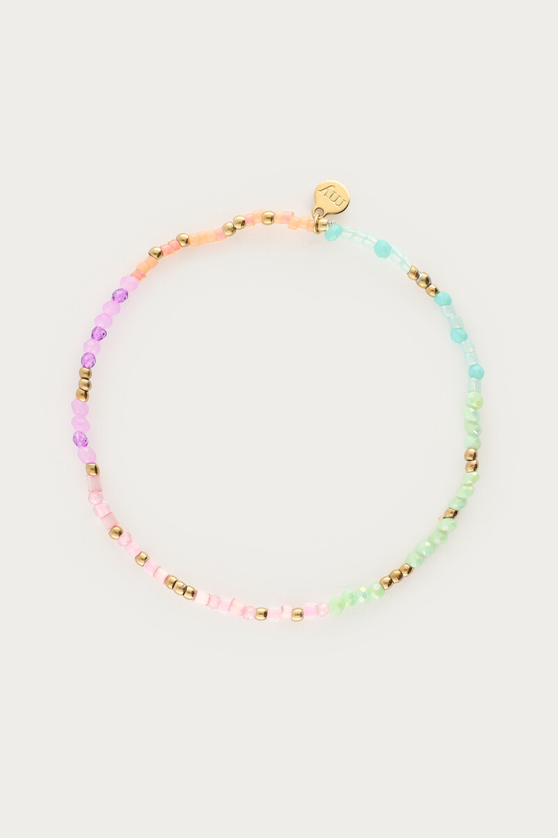 Botanical elastic bracelet with multicoloured beads | My Jewellery