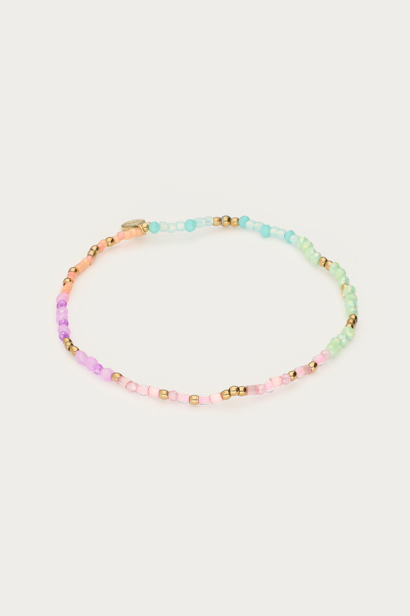 Botanical elastic bracelet with multicoloured beads | My Jewellery
