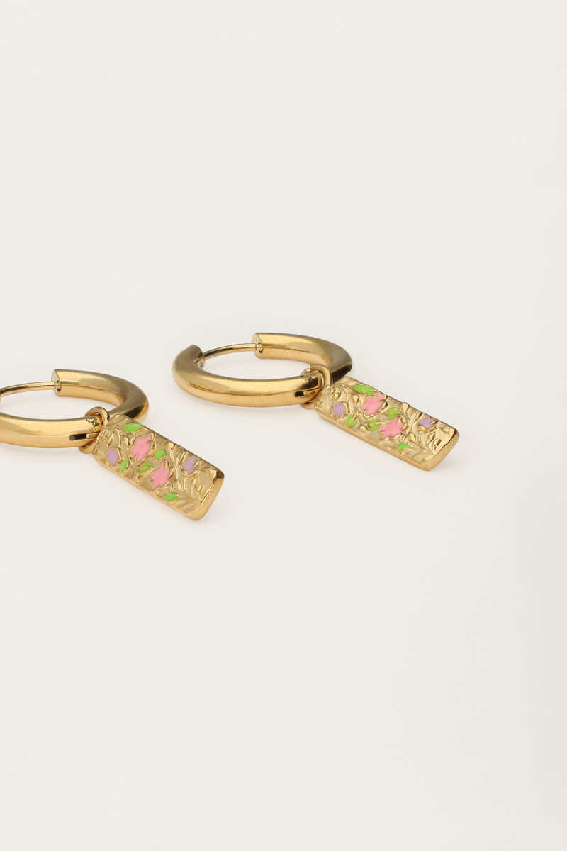 Botanical hoop earrings with flower charms | My Jewellery