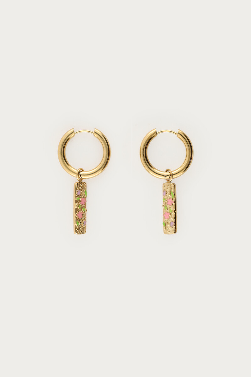 Botanical hoop earrings with flower charms | My Jewellery
