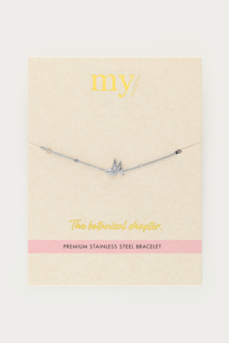 Botanical minimalist bracelet with bird | My Jewellery
