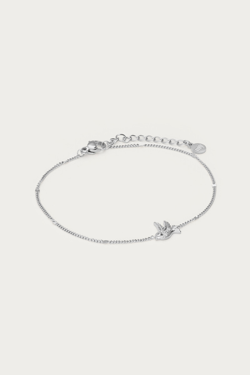 Botanical minimalist bracelet with bird | My Jewellery