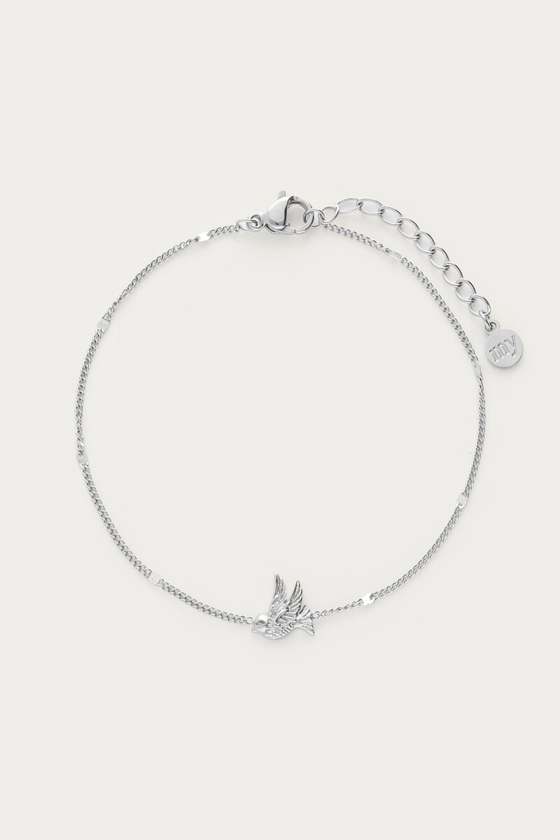Botanical minimalistische armband met vogel