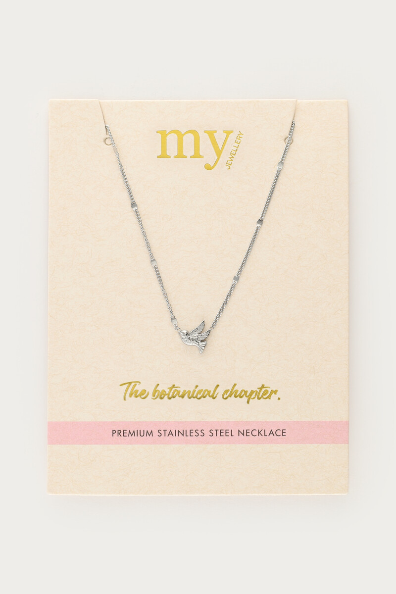 Botanical minimalist necklace with bird | My Jewellery