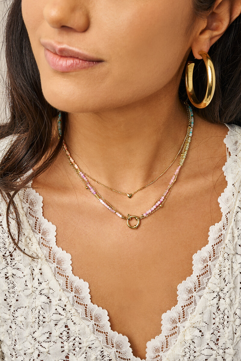 Botanical triple necklace with multicoloured beads | My Jewellery