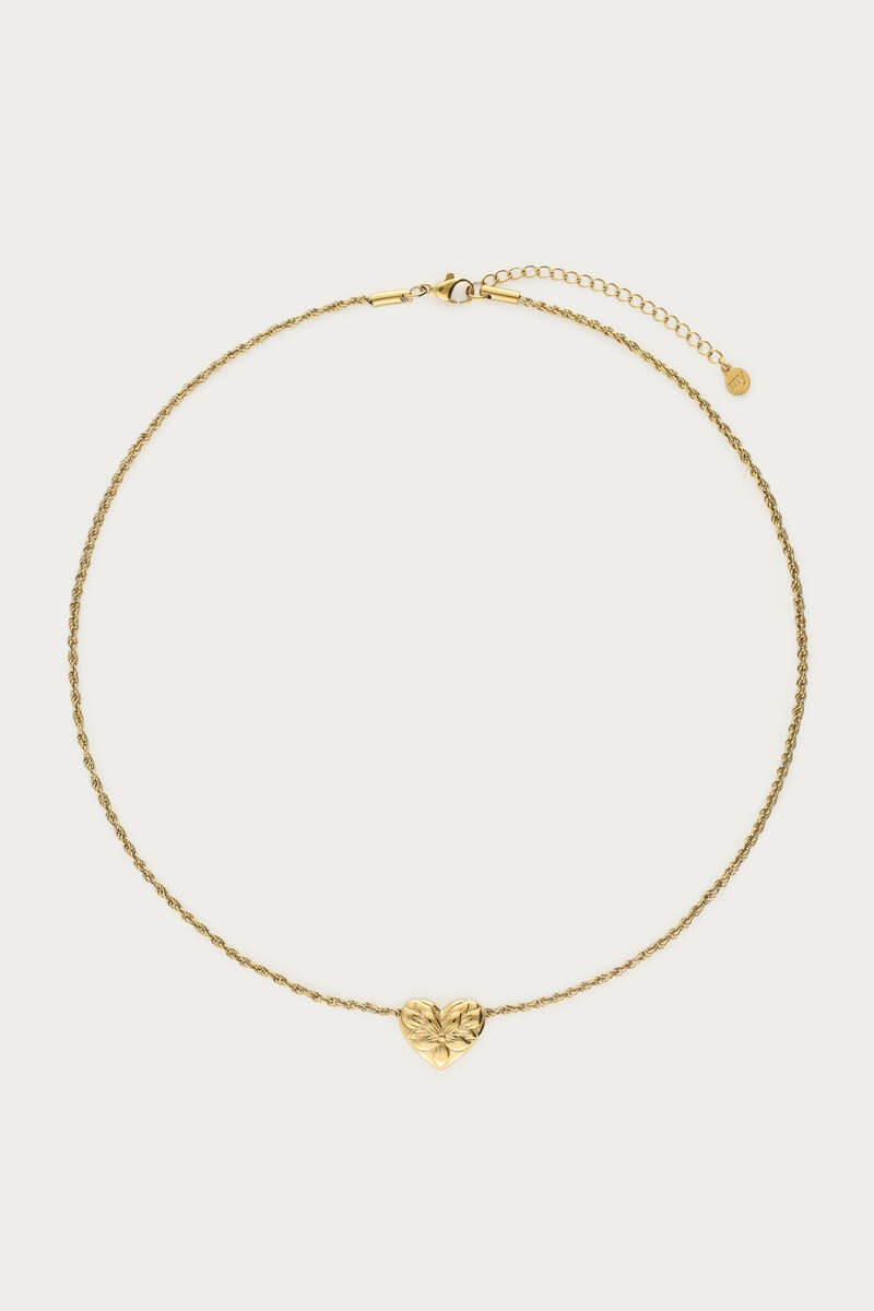 Botanical ketting met bloemen hart