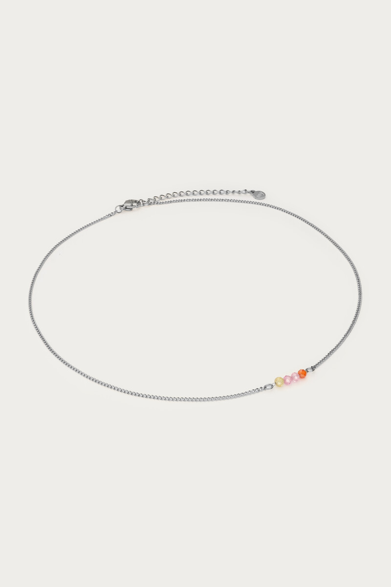 Botanical necklace with four multicoloured beads | My Jewellery