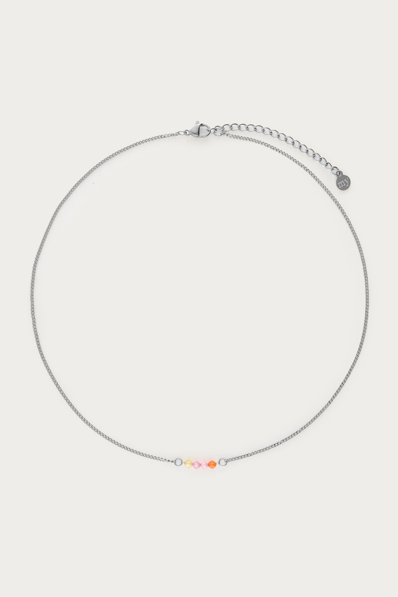 Botanical ketting met vier multikleur kralen