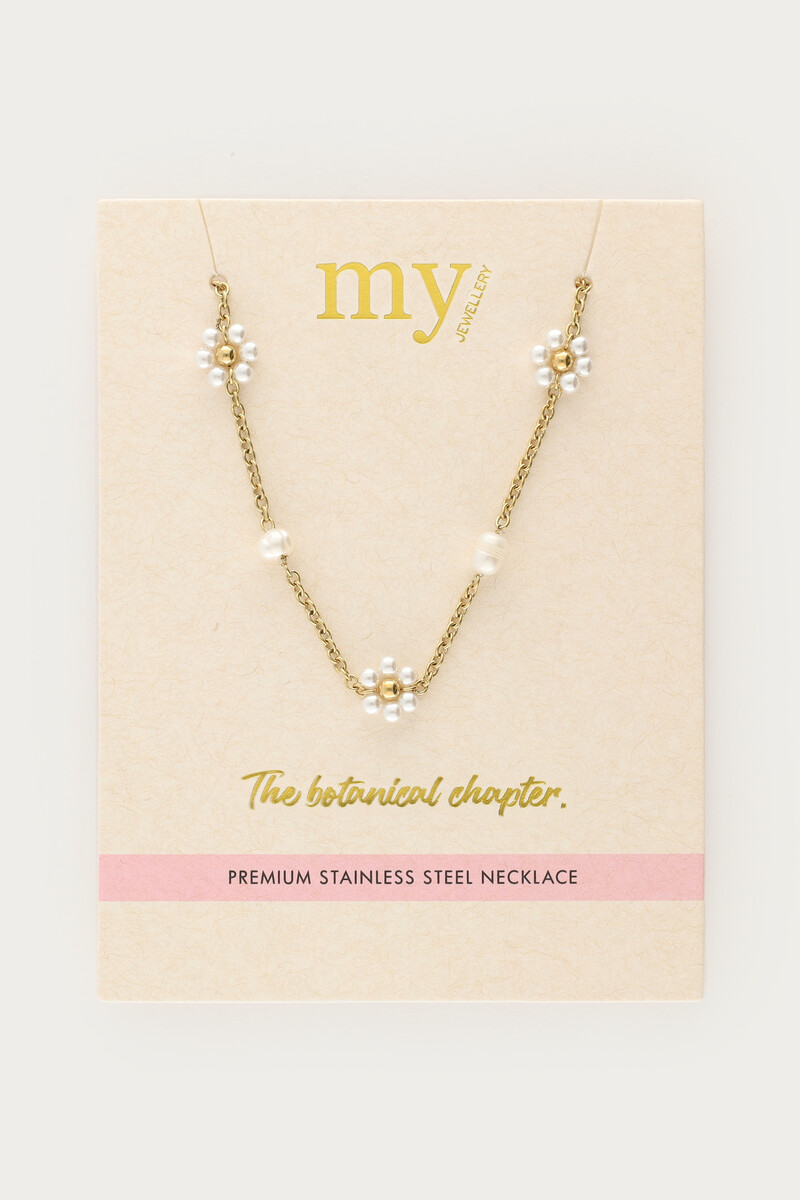 Botanical necklace with freshwater pearl flowers | My Jewellery