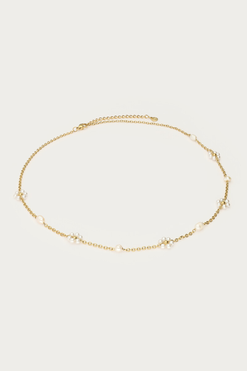 Botanical necklace with freshwater pearl flowers | My Jewellery