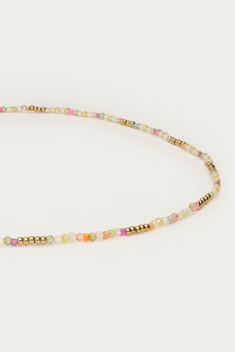 Botanical necklace with green beads