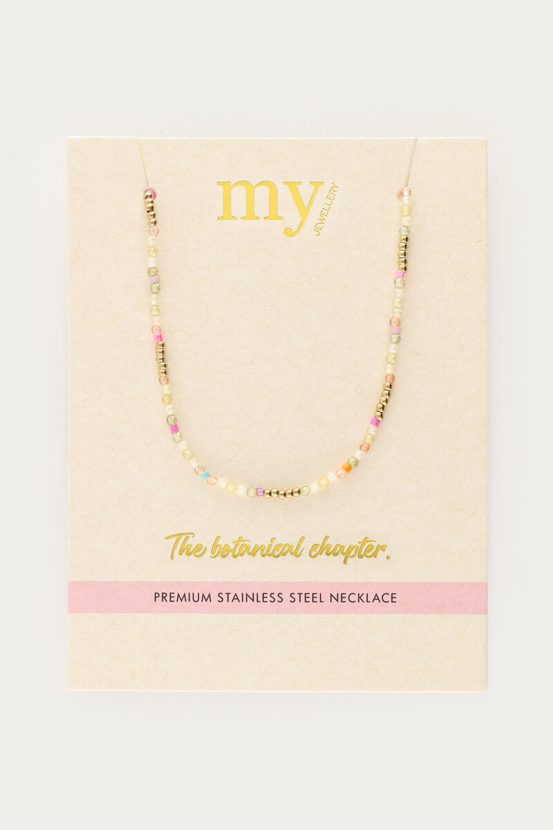 Botanical necklace with green beads