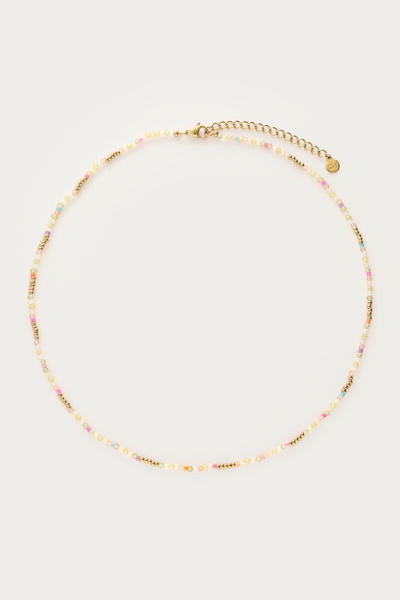 Botanical necklace with green beads