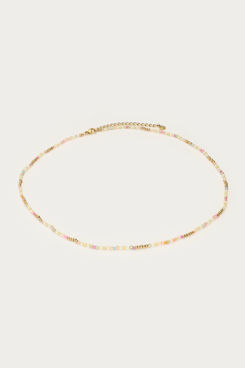 Botanical necklace with green beads