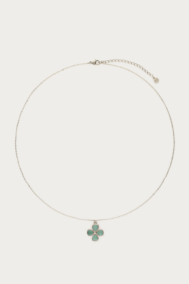 Botanical necklace with light blue clover | My Jewellery