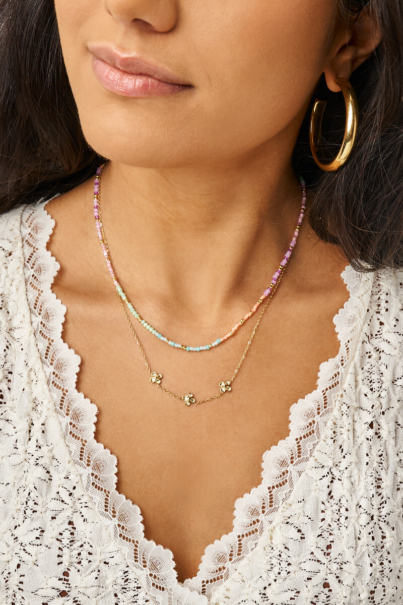 Botanical necklace with multicoloured beads | My Jewellery