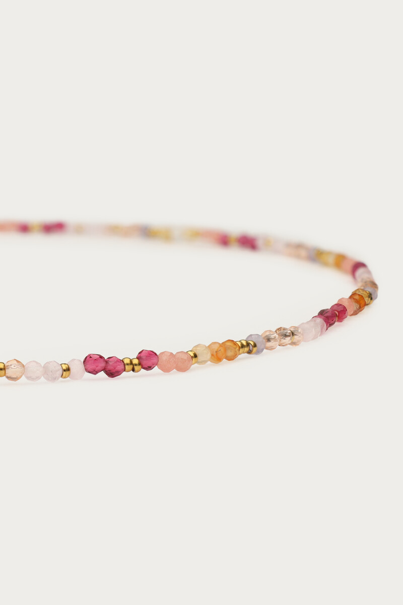 Botanical necklace with pink beads  | My Jewellery