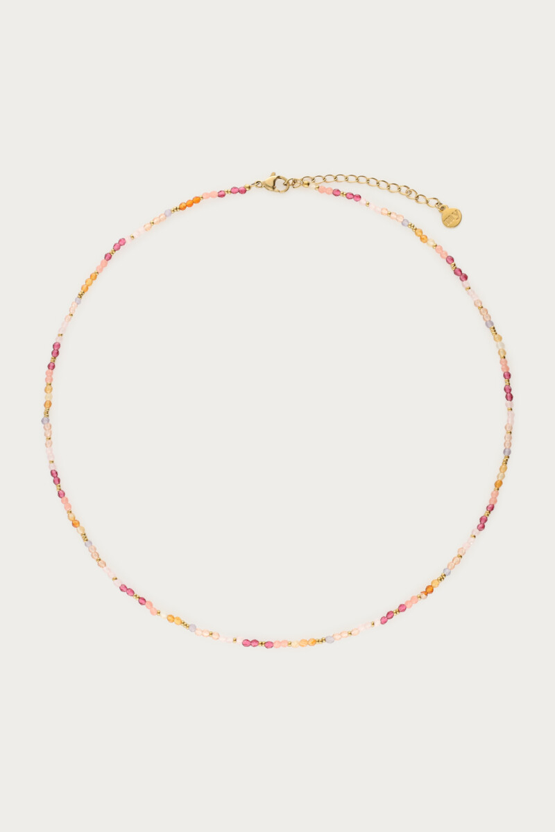 Botanical necklace with pink beads  | My Jewellery