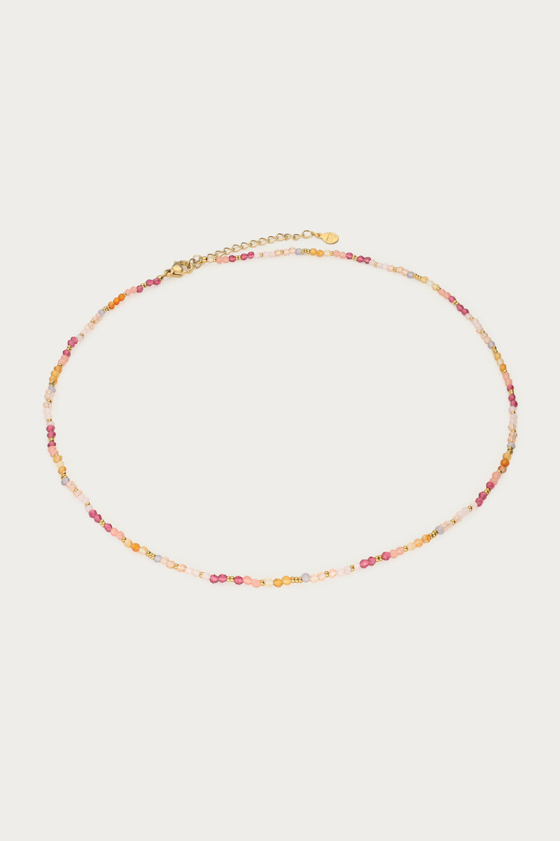 Botanical necklace with pink beads  | My Jewellery