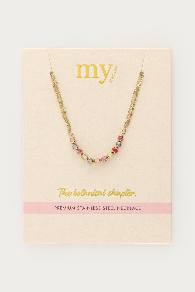 Botanical necklade with mini multicoloured beads | My Jewellery