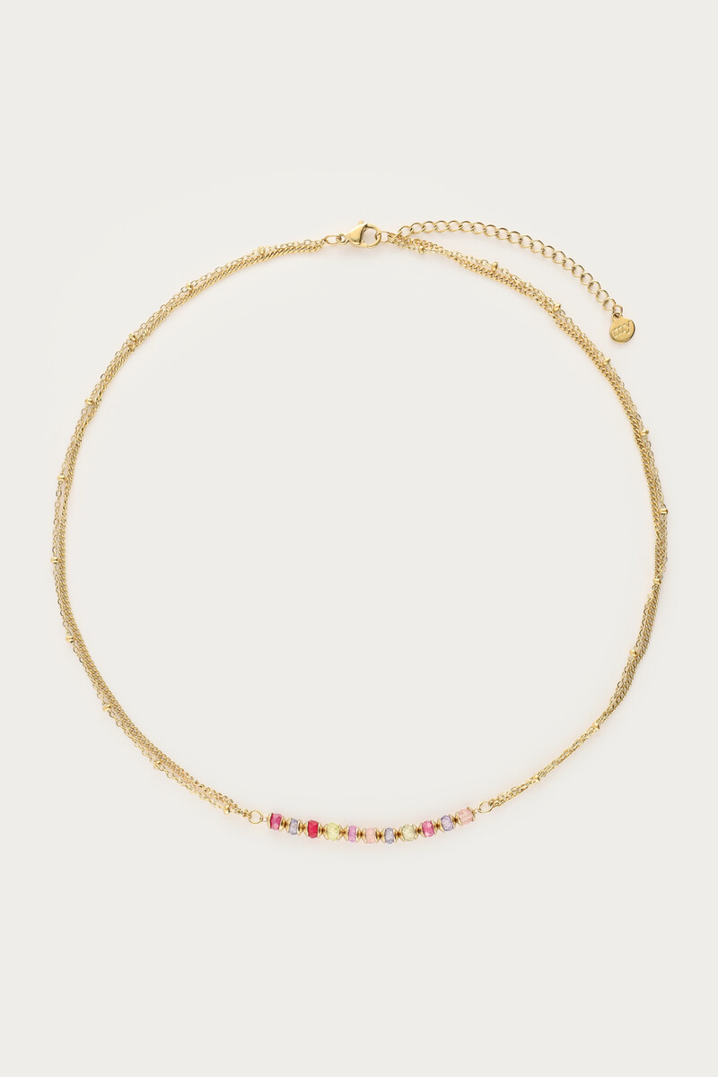 Botanical necklade with mini multicoloured beads | My Jewellery