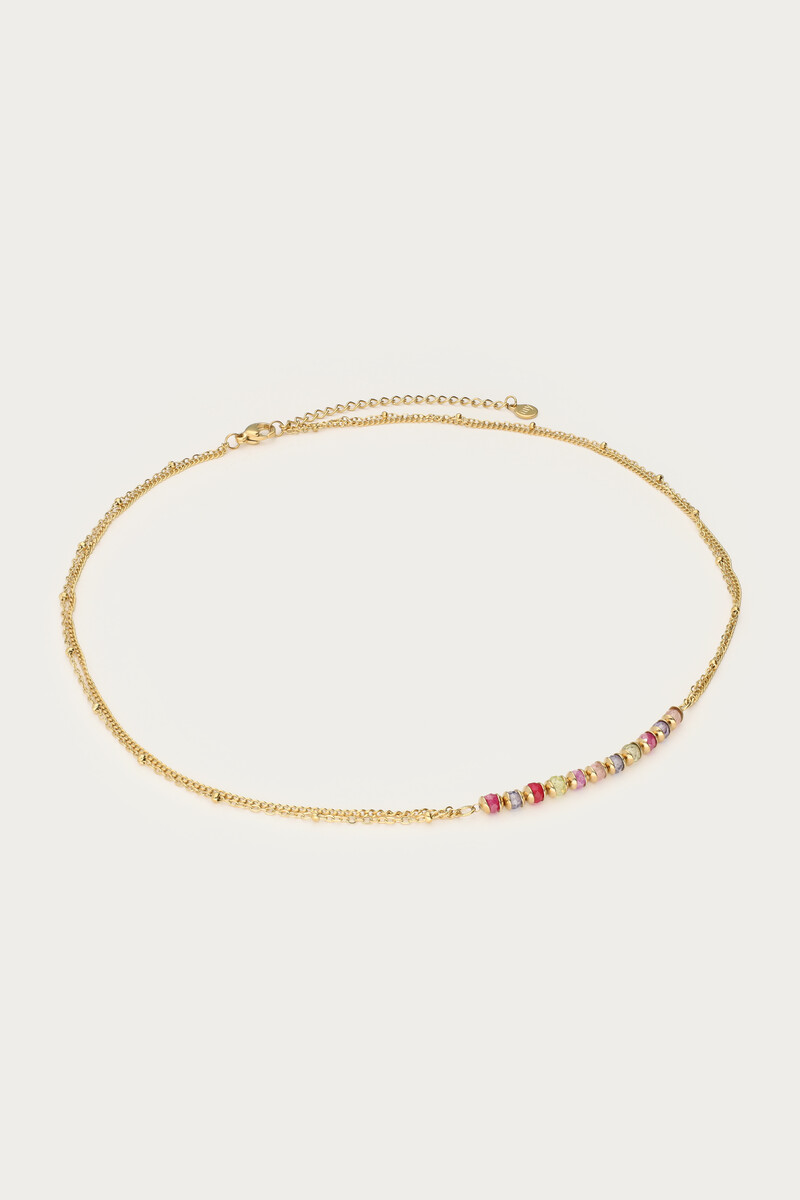 Botanical necklade with mini multicoloured beads | My Jewellery