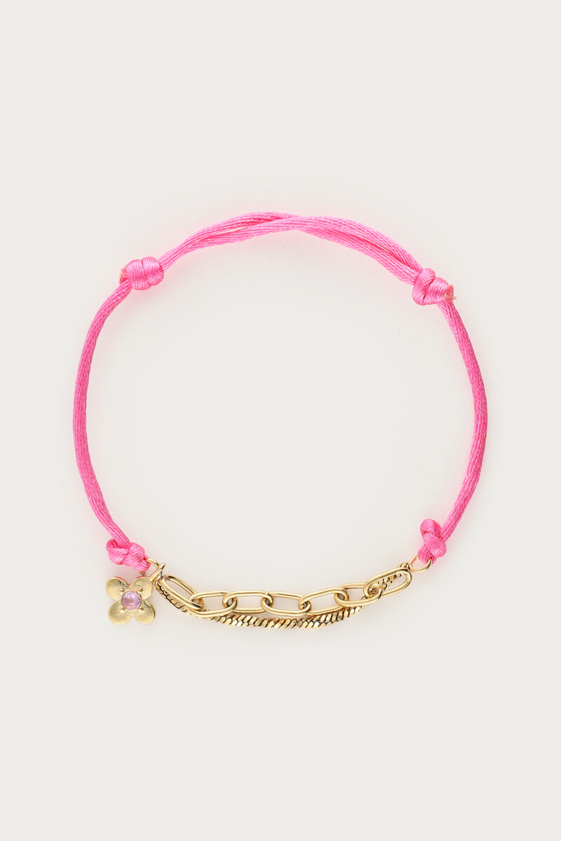 Botanical pink cord bracelet with flower | My Jewellery
