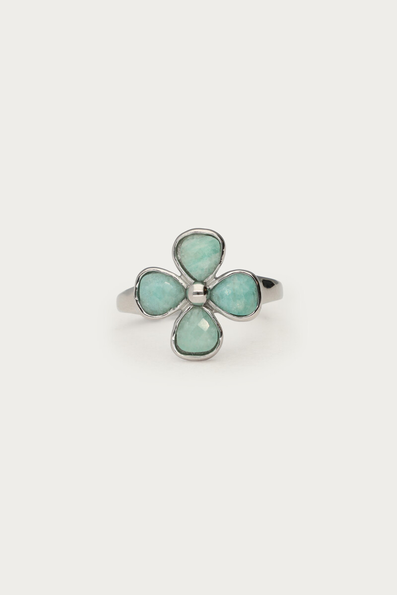 Botanical ring with light blue clover | My Jewellery
