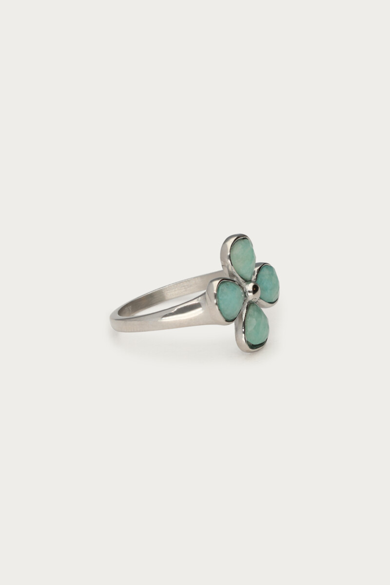 Botanical ring with light blue clover | My Jewellery