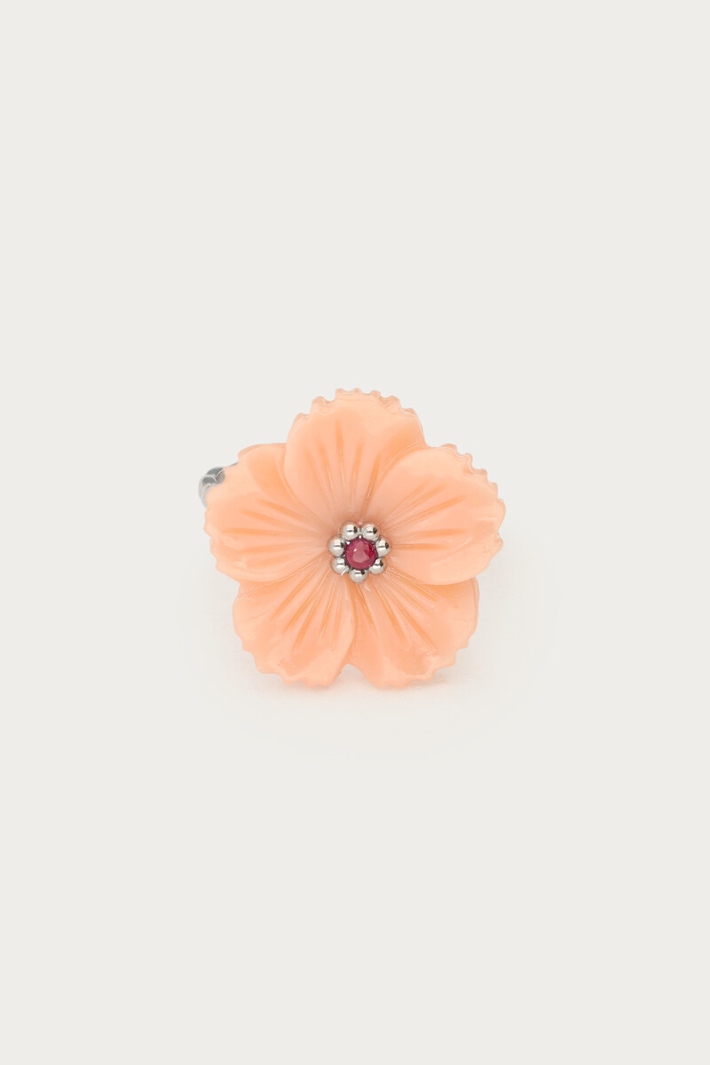 Botanical ring with peach flower | My Jewellery