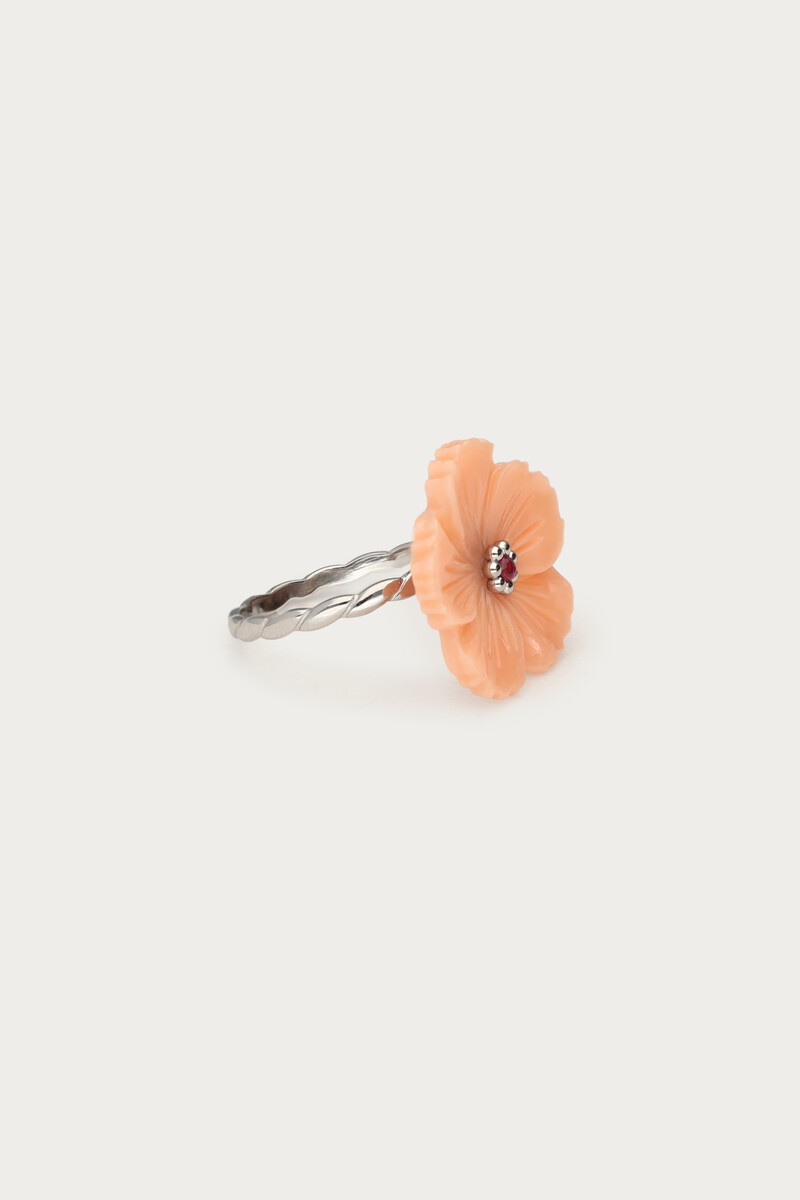 Botanical ring with peach flower | My Jewellery