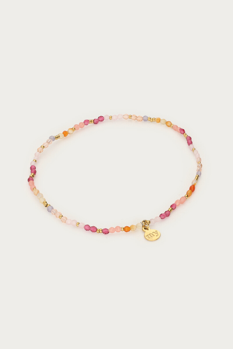 Botanical bracelet with pink beads | My Jewellery