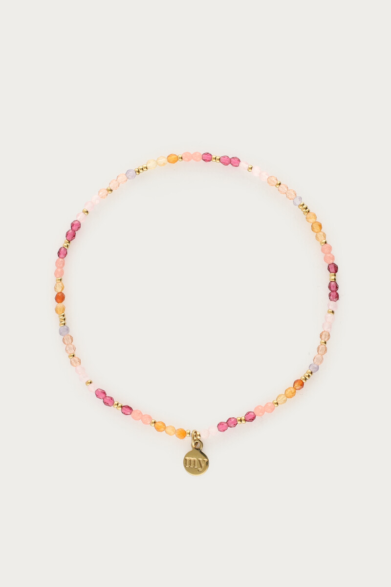 Botanical bracelet with pink beads | My Jewellery