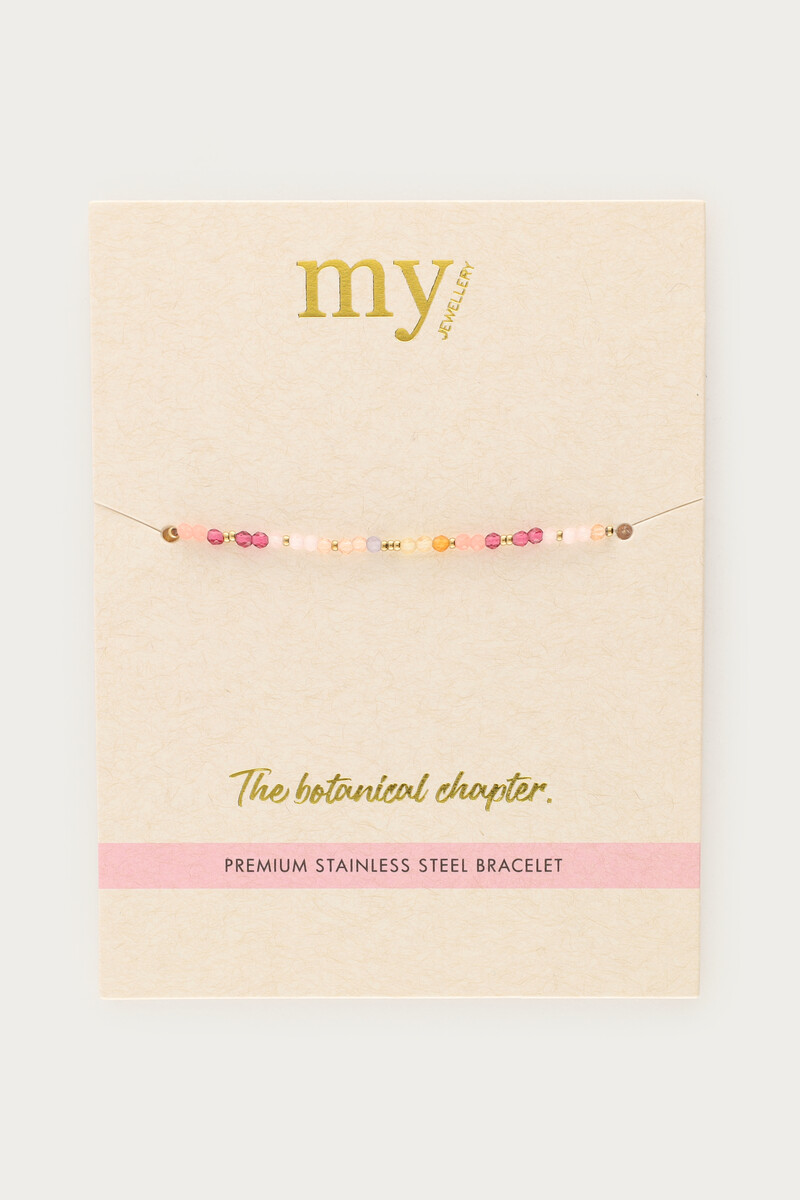 Botanical bracelet with pink beads | My Jewellery