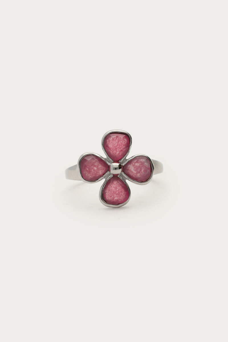 Botanical ring with pink clover | My Jewellery